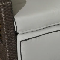 Outsunny Outdoor Recliner Chair with Adjustable Backrest and Footrest, Washable Cushion, Side Tray, Light Grey(m-11)