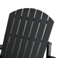 Outsunny Classic Adirondack Chair Muskoka Chair, Garden Deck Chair with Cup Holder for Patio, Indoor, Backyard, Black(m-13)