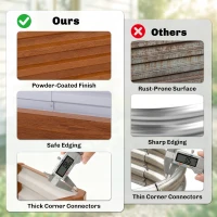 Outsunny 4' x 2' x 1' Raised Garden Bed, Set of 2 Galvanized Planter Box for Vegetables, Flowers, Herbs, Dark Brown Wood Effect(m-5)