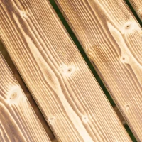 Outsunny Outdoor Garden Bench, Backless Patio Fir Wood Stool, Armless Loveseat, 43.25" x 15" x 13.75", Carbonized(m-12)