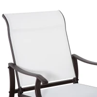 Outsunny Outdoor Glider Chair, Patio Glider with Steel Frame and Mesh Fabric, Outdoor Patio Chair for Backyard, Garden and Porch, Cream White(m-9)