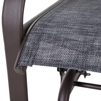 Outsunny 3 Piece Patio Glider Set Outdoor Gliders with Breathable Mesh Seat, Glass Top Table for Garden, Yard, Grey(m-14)