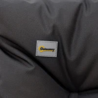 Outsunny Foldable Lounge Chair, Fabric Upholstered Recliner, Outdoor Lounger with Armrest, Metal Frame for Backyard, Black(m-11)