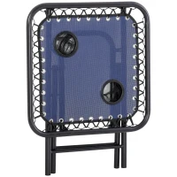 Outsunny Zero Gravity Chair Set of 2 Patio Chair with Side Table Cupholders and Pillows for Pool, Backyard, Lawn, Blue(m-11)