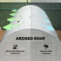 Outsunny 11.5x6.6x6.6ft Walk-in Tunnel Greenhouse Portable Garden Plant Growing Warm House with Door and Ventilation Window, White(m-9)