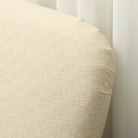 HOMCOM Velvet Feel Fabric 2 Seater Sofa, Small Sofa Loveseat with 8.3" Thick Padding and Wood Legs, Cream White(m-9)