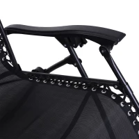 Outsunny Zero Gravity Chair Set of 2 Patio Chair with Side Table Cupholders and Pillows for Pool, Backyard, Lawn, Black(m-12)