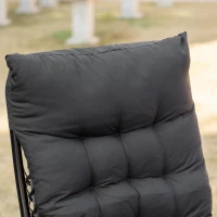 Outsunny Padded Folding Recliner Chair, Patio Lounger with Cupholder, Adjustable Backrest, Removable Cushion, Black(m-11)