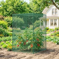 Outsunny 4' x 4' Walk-in Greenhouse, Garden Planting Warm House With Roll-Up Zipper Door for Seedlings Herbs Flowers, Dark Green(m-7)