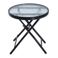 Outsunny 3pc Patio Foldable Rocking Chair Set, Outdoor Rocking Chairs and Table Bistro Set w/ Padded Seat, Headrest, Backrest for park, backyard, garden, Blue(m-13)