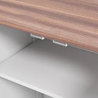 PawHut Pet Food Storage Container Dog Feeding Station w/ Adjustable Panel, Hooks, for Medium Sized Dogs, White(m-10)