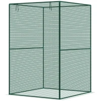 Outsunny 4' x 4' Walk-in Greenhouse, Garden Planting Warm House With Roll-Up Zipper Door for Seedlings Herbs Flowers, Dark Green(m-2)