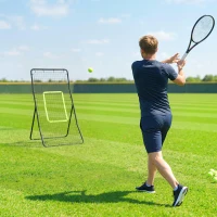 Soozier 4 x 5.7ft Volleyball Rebounder Net with Strike Zone, Baseball Lacrosse Training Net for Pitching and Fielding(m-9)