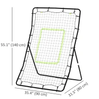 Soozier 4 x 5.7ft Volleyball Rebounder Net with Strike Zone, Baseball Lacrosse Training Net for Pitching and Fielding(m-3)