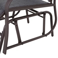 Outsunny 3 Piece Patio Glider Set Outdoor Gliders with Breathable Mesh Seat, Glass Top Table for Garden, Yard, Grey(m-13)