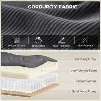 HOMCOM Sectional Sofa, L Shaped Couch, with Changeable Chaise or Ottoman, Dark Grey(m-5)