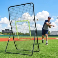 Soozier 4 x 5.7ft Volleyball Rebounder Net with Strike Zone, Baseball Lacrosse Training Net for Pitching and Fielding(m-8)