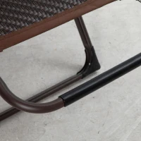 Outsunny Outdoor Zero Gravity Chair, Folding PE Rarran Reclining Patio Lounge Chair with Recline Back, Headrest, Footrest, for Poolside, Garden, Brown(m-11)