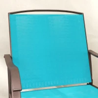 Outsunny 3 Piece Patio Glider Set Outdoor Gliders with Breathable Mesh Seat, Glass Top Table for Garden, Yard, Blue(m-11)