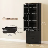 HOMCOM 67" Tall Kitchen Pantry Storage Cabinet, Kitchen Pantry Cabinet with Doors, Drawers and Adjustable Shelves, Black(m-3)