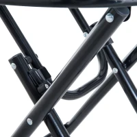 Outsunny 3pc Patio Foldable Rocking Chair Set, Outdoor Rocking Chairs and Table Bistro Set w/ Padded Seat, Headrest, Backrest for park, backyard, garden, Blue(m-11)