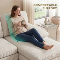 HOMCOM Sectional Sofa, U Shaped Couch with Double Chaise, Pillow-top Armrests and Spring Cushions, 2200lb Capacity, Beige(m-5)