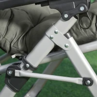 Outsunny Reclining Zero Gravity Chair with Adjustable Backrest, Folding Garden Sun Lounger, Outdoor Recliner with Removable Cushion and Headrest, Dark Grey(m-11)