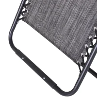 Outsunny Outdoor Zero Gravity Reclining Lounger Chair with Canopy Shade, Side Tray, Cupholder, Dark Grey(m-13)