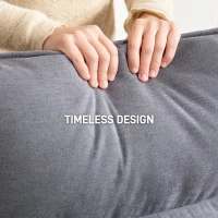 HOMCOM Birch Wood Fabric Modern Armchair, Accent Chair with Curved Leg and Arm for Living Room, Grey(m-5)