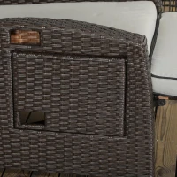 Outsunny Outdoor Recliner Chair with Adjustable Backrest and Footrest, Washable Cushion, Side Tray, Light Grey(m-12)