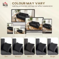 HOMCOM 86" 3 Seater Sofa, Modern Corduroy Upholstered Couch, Dark Grey(m-6)