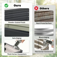 Outsunny 4' x 2' x 1' Raised Garden Bed, Set of 2 Galvanized Planter Box for Vegetables, Flowers, Herbs, Grey(m-6)