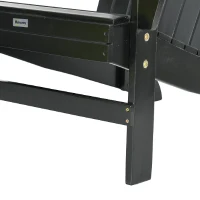 Outsunny Classic Adirondack Chair Muskoka Chair, Garden Deck Chair with Cup Holder for Patio, Indoor, Backyard, Black(m-11)