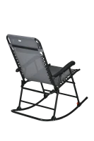 Outsunny 2pc Patio Foldable Rocking Chair Set w/ Breathable Mesh Seat & Backrest, Headrest for Park, Backyard, Garden, Grey(m-11)