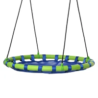 Outsunny 40 Inch Saucer Tree Swing Set for Kids with Adjustable Hanging Ropes, Steel Frame for Kids, 330lbs Capacity, Blue(m-2)