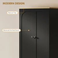 HOMCOM 72" Tall Pantry Cabinet, Kitchen Pantry Cabinet with Adjustable Shelves, Storage Cabinet with 4 Doors, Black(m-6)