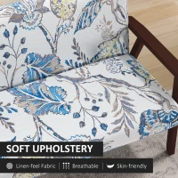 HOMCOM Compact Loveseat Sofa Couch Linen Fabric Double Seat Sofa with Rubber Wood Legs Multicolour(m-4)