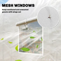 Outsunny 11.5x6.6x6.6ft Walk-in Tunnel Greenhouse Portable Garden Plant Growing Warm House with Door and Ventilation Window, White(m-5)