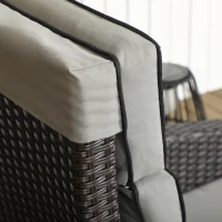 Outsunny Outdoor Recliner Chair with Adjustable Backrest and Footrest, Washable Cushion, Side Tray, Light Grey(m-13)