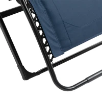 Outsunny Zero Gravity Lounger Chair, Padded Folding Reclining Patio Chair with Cup Holder, Detachable Headrest, Extra Wide Seat, 400 LBS Capacity for Pool, Camping, Blue(m-11)