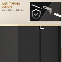 HOMCOM 72" Tall Pantry Cabinet, Kitchen Pantry Cabinet with Adjustable Shelves, Storage Cabinet with 4 Doors, Black(m-7)