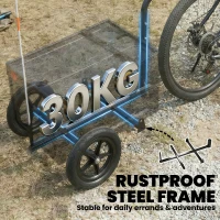 Soozier Bike Trailer with Foldable Storage Box and Lid, Quick Release Wheels, Reflective Stickers, Safety Flag(m-9)