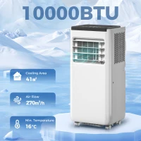HOMCOM 10000 BTU Portable 4-in-1 Air Conditioner with Cool, Dehumidifier, Fan, Sleep, WiFi Voice Remote Control, White(m-4)