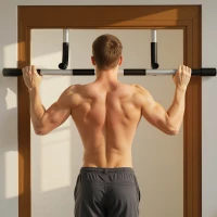 Soozier Pull-Up Bar for Doorway, Home Fitness Door Horizontal Chin up Bar for Indoor Gym Upper Body Workout, Grey(m-1)