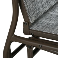 Outsunny Outdoor 2-Person Glider Bench, Outside Swing Glider Chair Loveseat with Breathable Mesh, Table, Steel Frame(m-13)