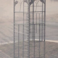 Outsunny 10'x10' Soft-top Steel Patio Gazebo Outdoor Sun Shelter with 2-Tier Polyester Roof, Curtain Sidewalls, White(m-13)