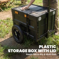 Soozier Bike Trailer with Foldable Storage Box and Lid, Quick Release Wheels, Reflective Stickers, Safety Flag(m-5)