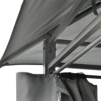 Outsunny 13'L x 10'W x 8.7'H Patio Gazebo Outdoor 2-Tiers Garden Canopy Yard Sunshade Shelter with Curtains, Grey(m-12)