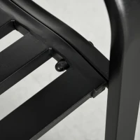 Outsunny 49" Metal Outdoor Bench Patio Bench with Curved Arms and Slatted Seat for Patio, Backyard, Lawn(m-12)