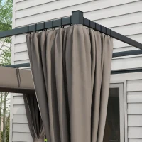 Outsunny 10' x 10' Retractable Pergola Canopy with Sidewalls, Metal Outdoor Gazebo Sun Shade Shelter, Light Grey(m-13)